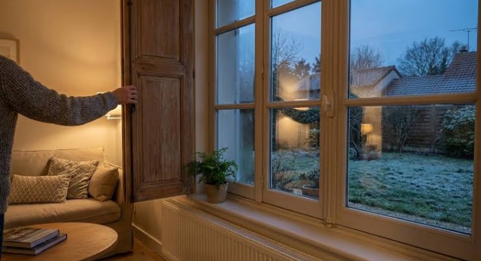 fermer les volets avant la tombée de la nuit en hiver 